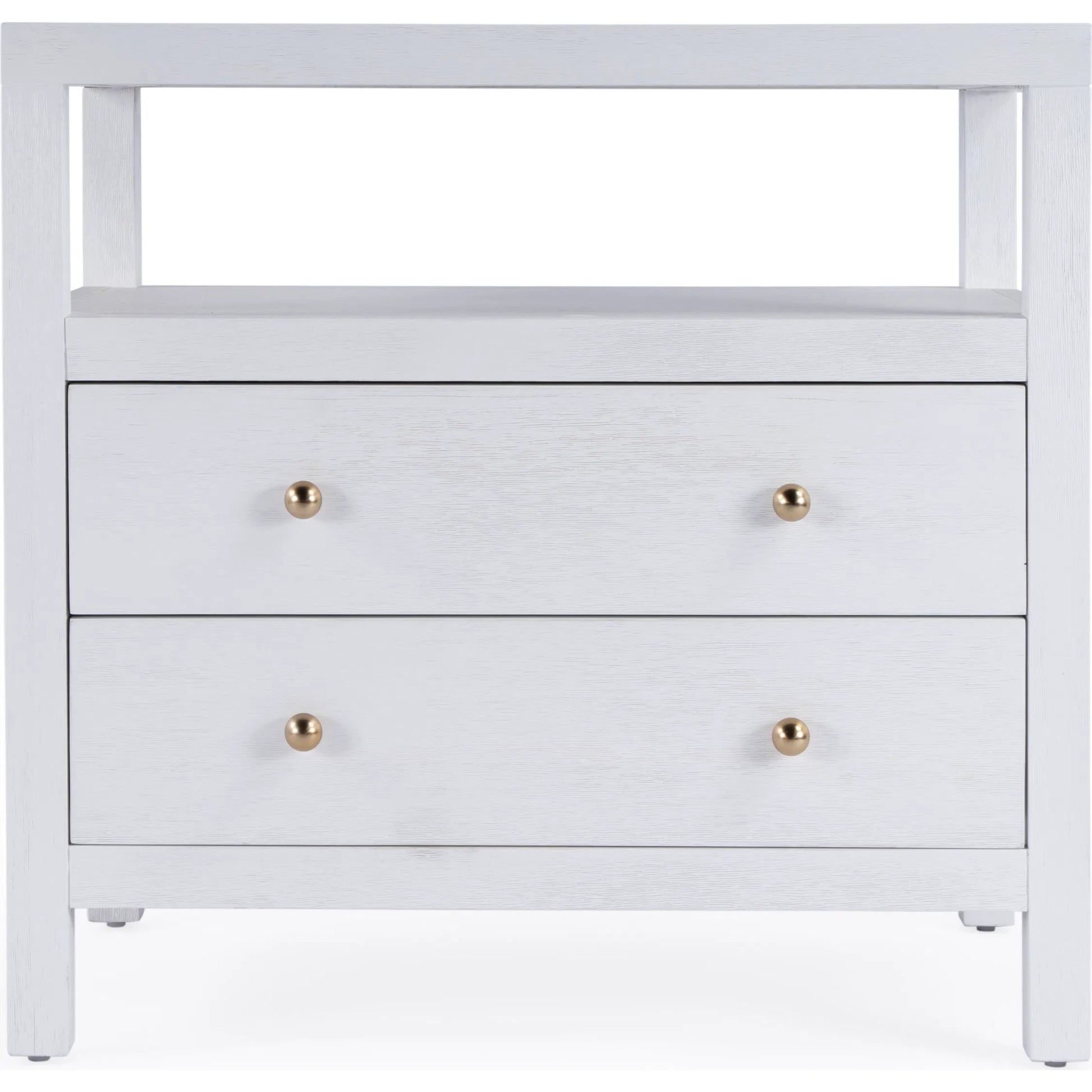 Nora 2 Drawer Nightstand by Butler Specialty Company in white. Made from acacia wood, acacia veneer, solid pine, mdf in a unique style.