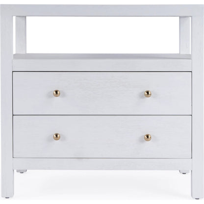 Nora 2 Drawer Nightstand by Butler Specialty Company in white. Made from acacia wood, acacia veneer, solid pine, mdf in a unique style.