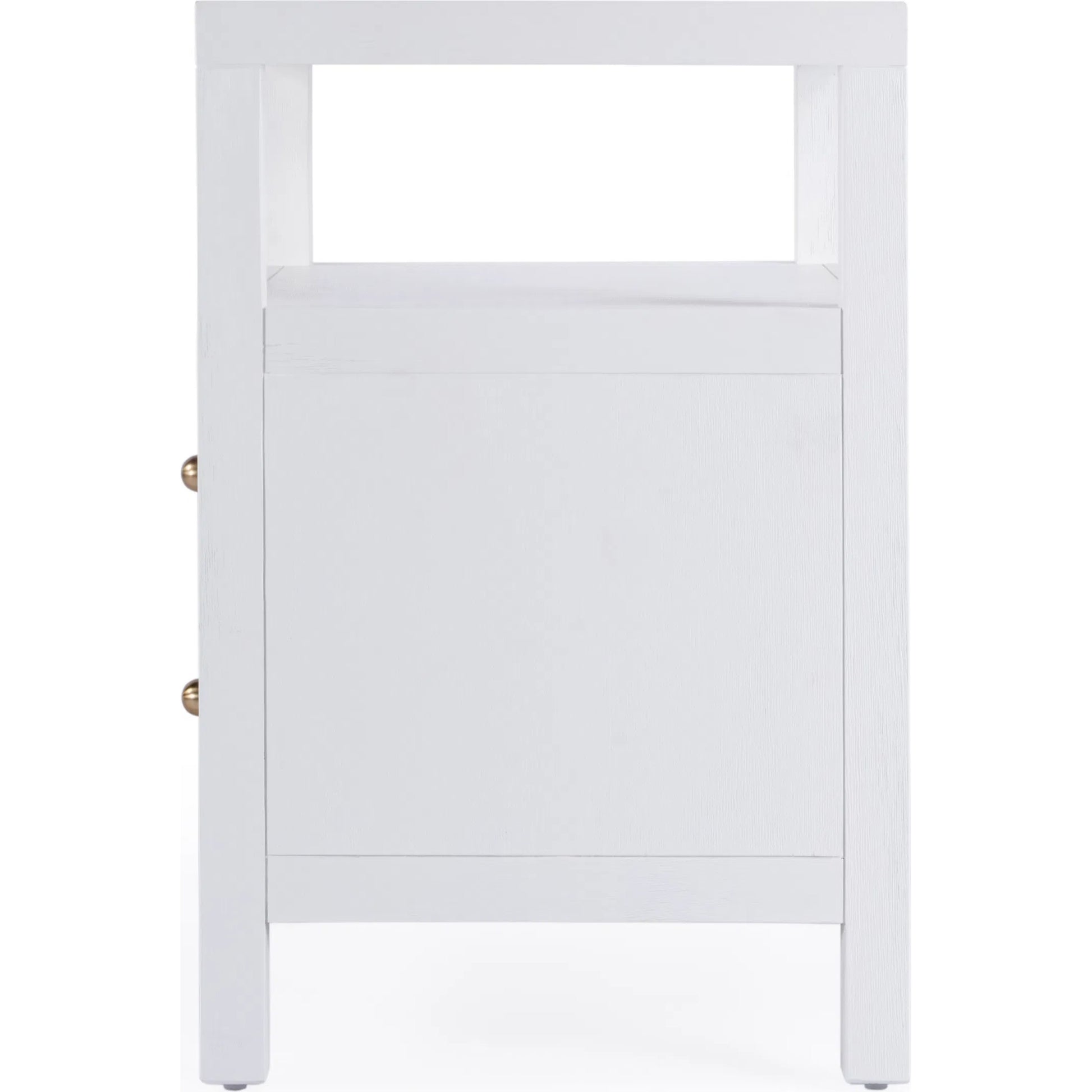 Nora Nightstand by Butler Specialty Company in white. Made from acacia wood, acacia veneer, solid pine, mdf in a unique style.