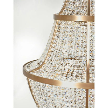 Crystal Baller 12 Light Leaded Crystal Empire Pendant by Varaluz in bronze. Made from steel, crystal in a unique style.