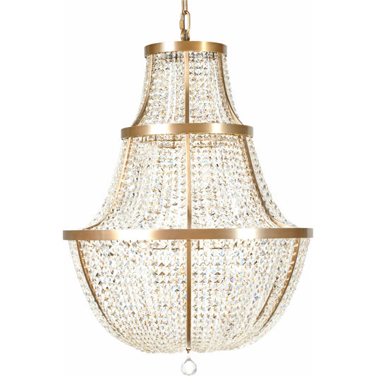 Crystal Baller 12 Light Leaded Crystal Empire Pendant by Varaluz in bronze. Made from steel, crystal in a unique style.