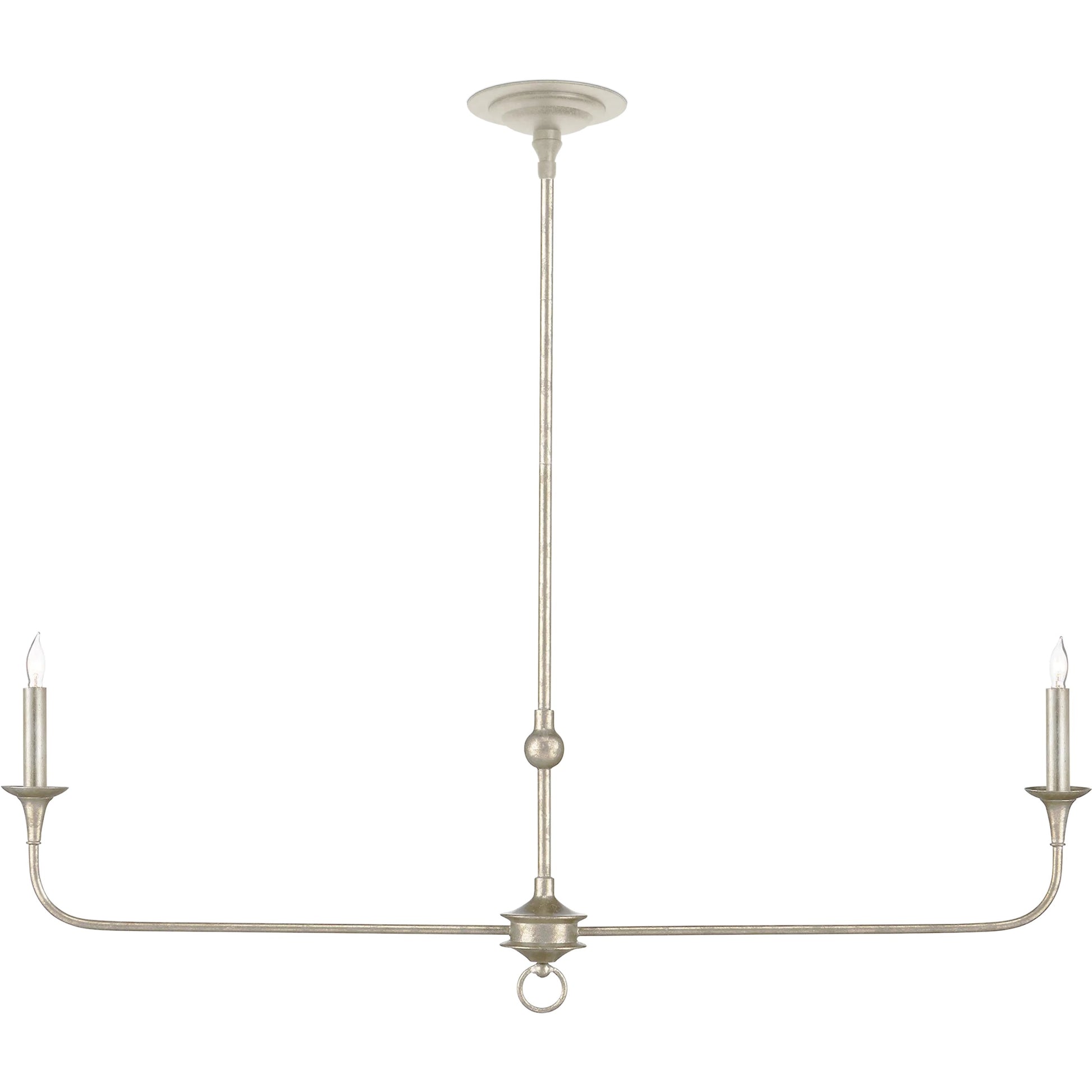 Nottaway Linear Chandelier by Currey and Company. Made from wrought iron in a traditional style.