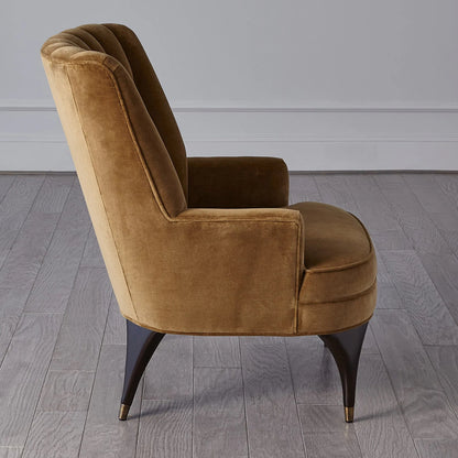 Duncan Chair by Global Views. Made from rubberwood, wood, fabric, 100% cotton velvet made in usa, double rub: 50, 000 in a transitional style.