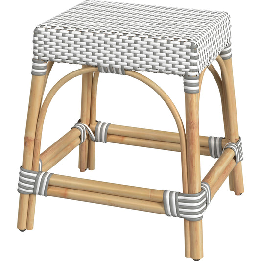 Robias Rattan Rectangular 18" Dining Stool by Butler Specialty Company. Made from rattan, polyurethane synthetic rattan in a coastal style.