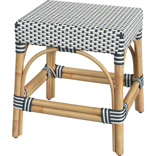 Robias Rattan Rectangular 18" Dining Stool by Butler Specialty Company. Made from rattan, polyurethane synthetic rattan in a coastal style.