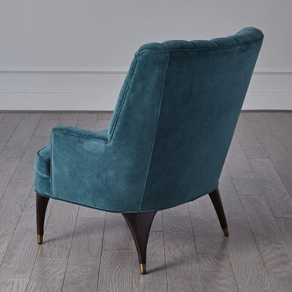 Duncan Chair by Global Views. Made from rubberwood, wood, fabric, 100% cotton velvet made in usa, double rub: 50, 000 in a transitional style.