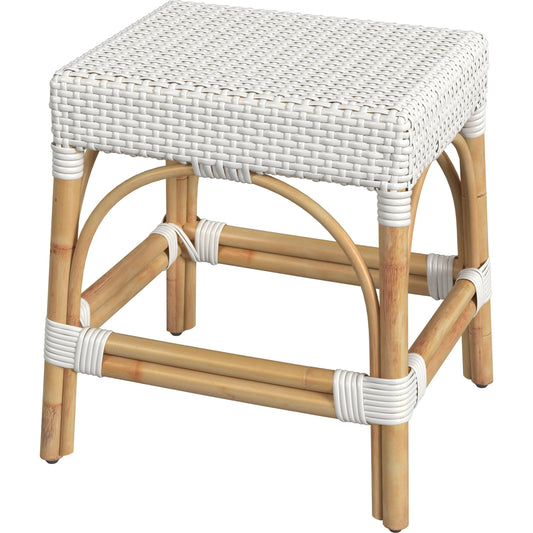 Robias Rattan Rectangular 18" Dining Stool by Butler Specialty Company. Made from rattan, polyurethane synthetic rattan in a coastal style.