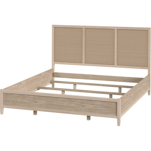 Flagstaff Bed by Butler Specialty Company in desert sand. Made from mindi wood, mindi veneer, mdf, cane in a cottage & farmhouse style.