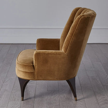 Duncan Chair by Global Views. Made from rubberwood, wood, fabric, 100% cotton velvet made in usa, double rub: 50, 000 in a transitional style.