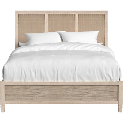 Flagstaff Bed by Butler Specialty Company in desert sand. Made from mindi wood, mindi veneer, mdf, cane in a cottage & farmhouse style.