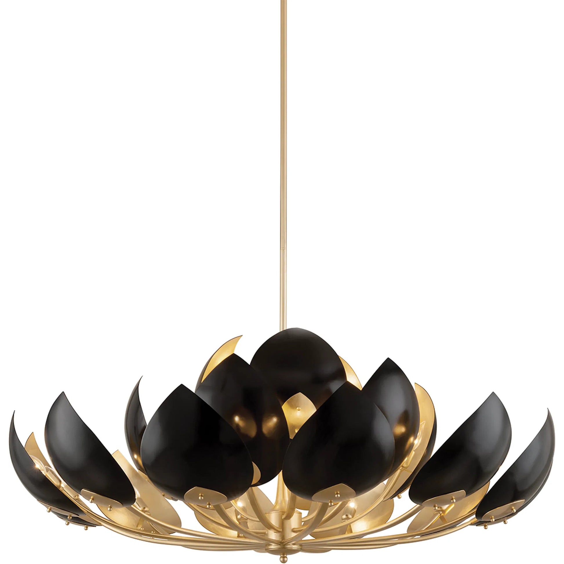 Lotus Chandelier by Hudson Valley. Made from brass in a modern style.