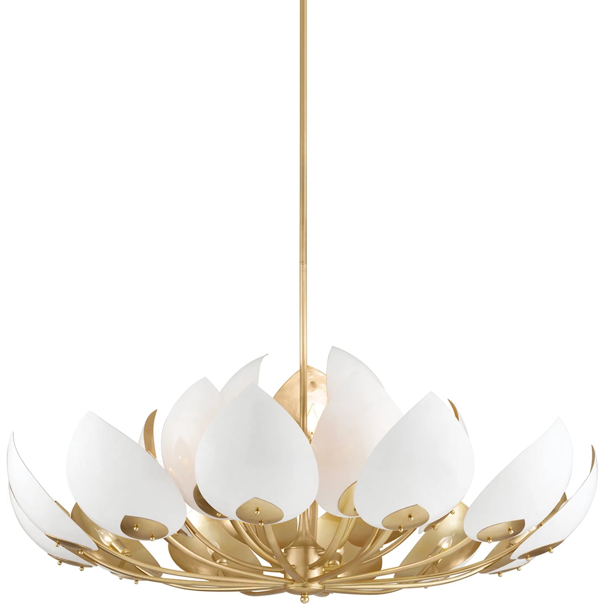 Lotus Chandelier by Hudson Valley. Made from brass in a modern style.