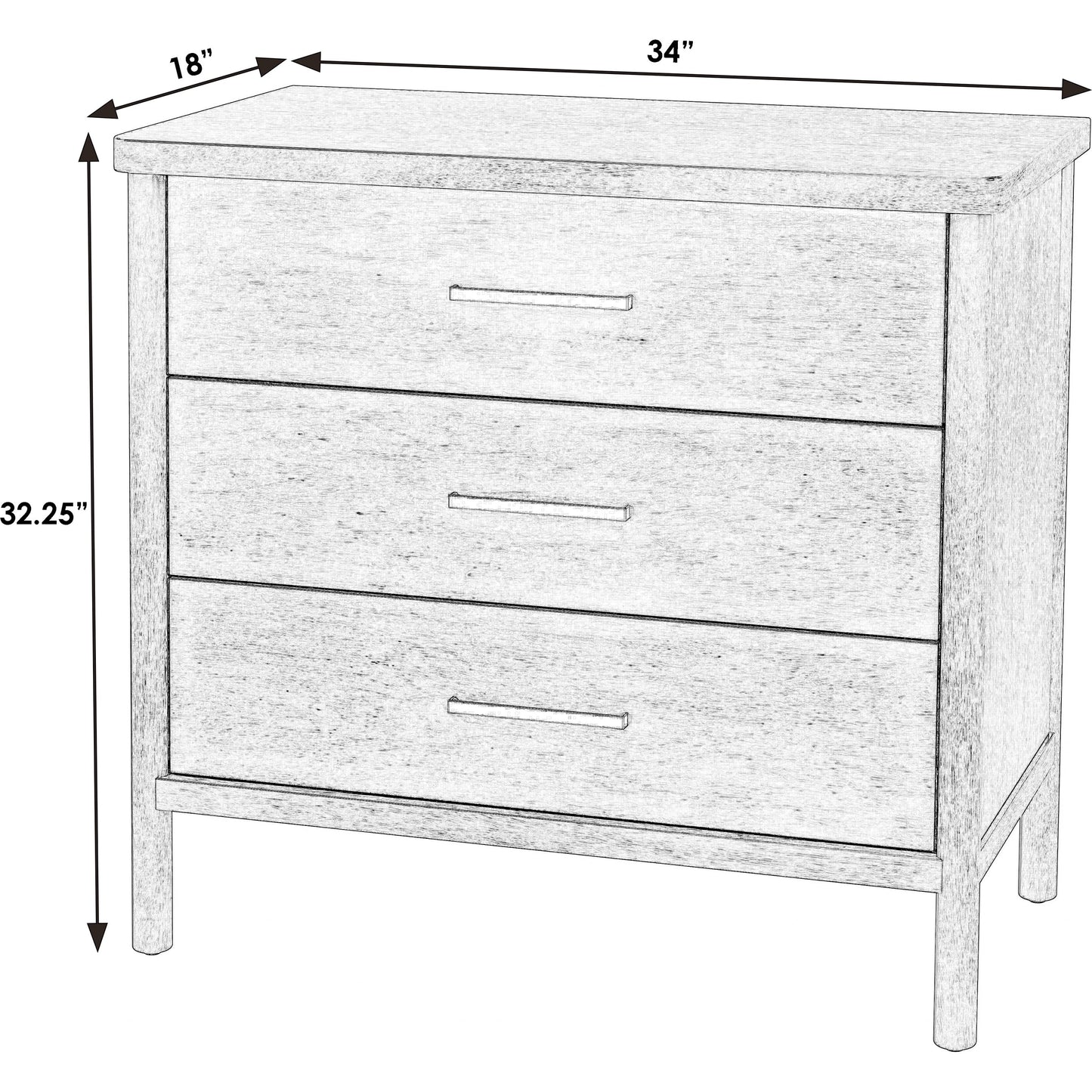 003 SI-2155880 | Additional Silo | Lennon 3-Drawer Dresser by Butler Specialty Company. Made from mindi wood, mdf, mindi veneer in a modern style.