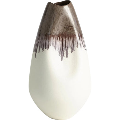 Dented Vase by Global Views in amethyst and ivory. Made from unique in a modern style.