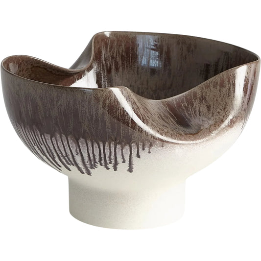 Dented Bowl by Global Views in amethyst and ivory. Made from unique in a unique style.