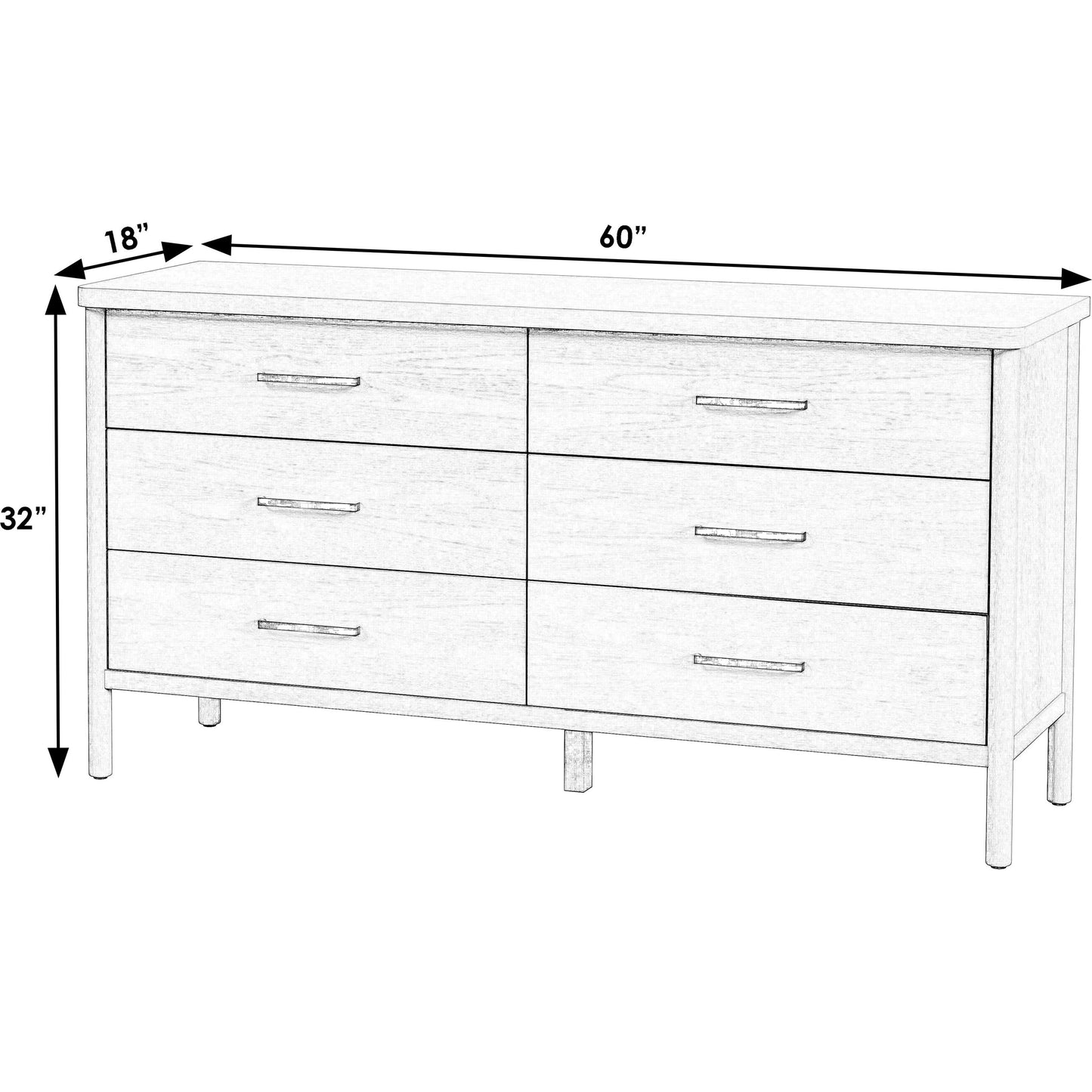 004 SI-2155882 | Additional Silo | Lennon 6-Drawer Dresser by Butler Specialty Company. Made from mindi wood, mdf, mindi veneer in a modern style.