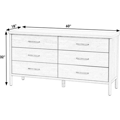 Lennon 6-Drawer Dresser by Butler Specialty Company. Made from mindi wood, mdf, mindi veneer in a modern style.