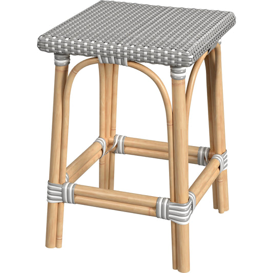 Riviera Square Rattan Counter Stool by Butler Specialty Company. Made from rattan, polyurethane (pe) synthetic rattan in a coastal style.