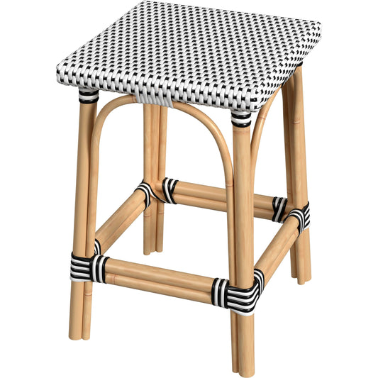 Riviera Square Rattan Counter Stool by Butler Specialty Company. Made from rattan, polyurethane (pe) synthetic rattan in a coastal style.