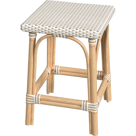 Riviera Square Rattan Counter Stool by Butler Specialty Company. Made from rattan, polyurethane (pe) synthetic rattan in a coastal style.