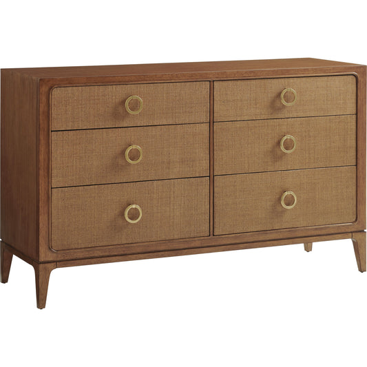 Beckett Double Dresser by Tommy Bahama Home in sierra. Made from unique in a transitional style.
