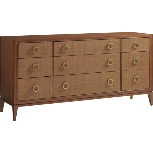 Paxton Triple Dresser by Tommy Bahama Home in sierra. Made from unique in a transitional style.