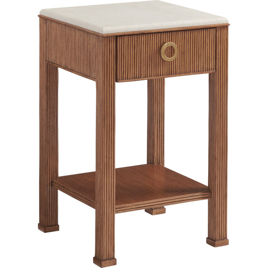 Tristan Night Table by Tommy Bahama Home in sierra. Made from unique in a transitional style.