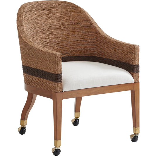 Dorian Woven Arm Chair by Tommy Bahama Home in sierra. Made from unique in a coastal style.