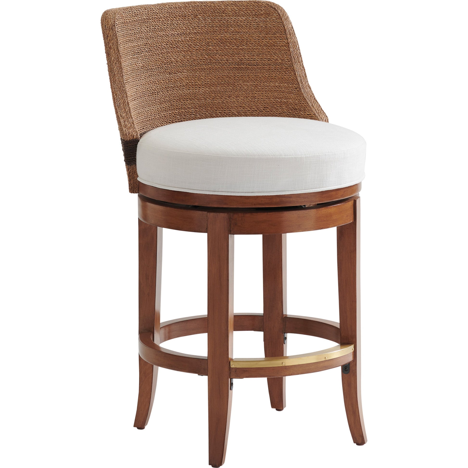 Kipton Swivel Counter Stool by Tommy Bahama Home in sierra. Made from unique in a coastal style.