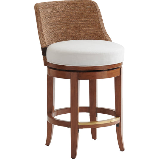 Kipton Swivel Counter Stool by Tommy Bahama Home in sierra. Made from unique in a coastal style.