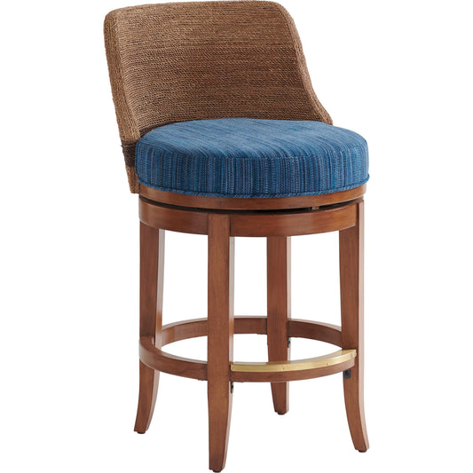 Kipton Swivel Counter Stool by Tommy Bahama Home in sierra. Made from unique in a transitional style.