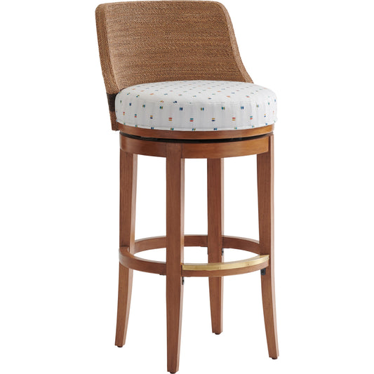 Kipton Swivel Bar Stool by Tommy Bahama Home in sierra. Made from unique in a transitional style.