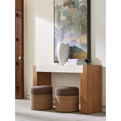 Highlands Ottoman by Tommy Bahama Home in sierra. Made from unique in a coastal style.
