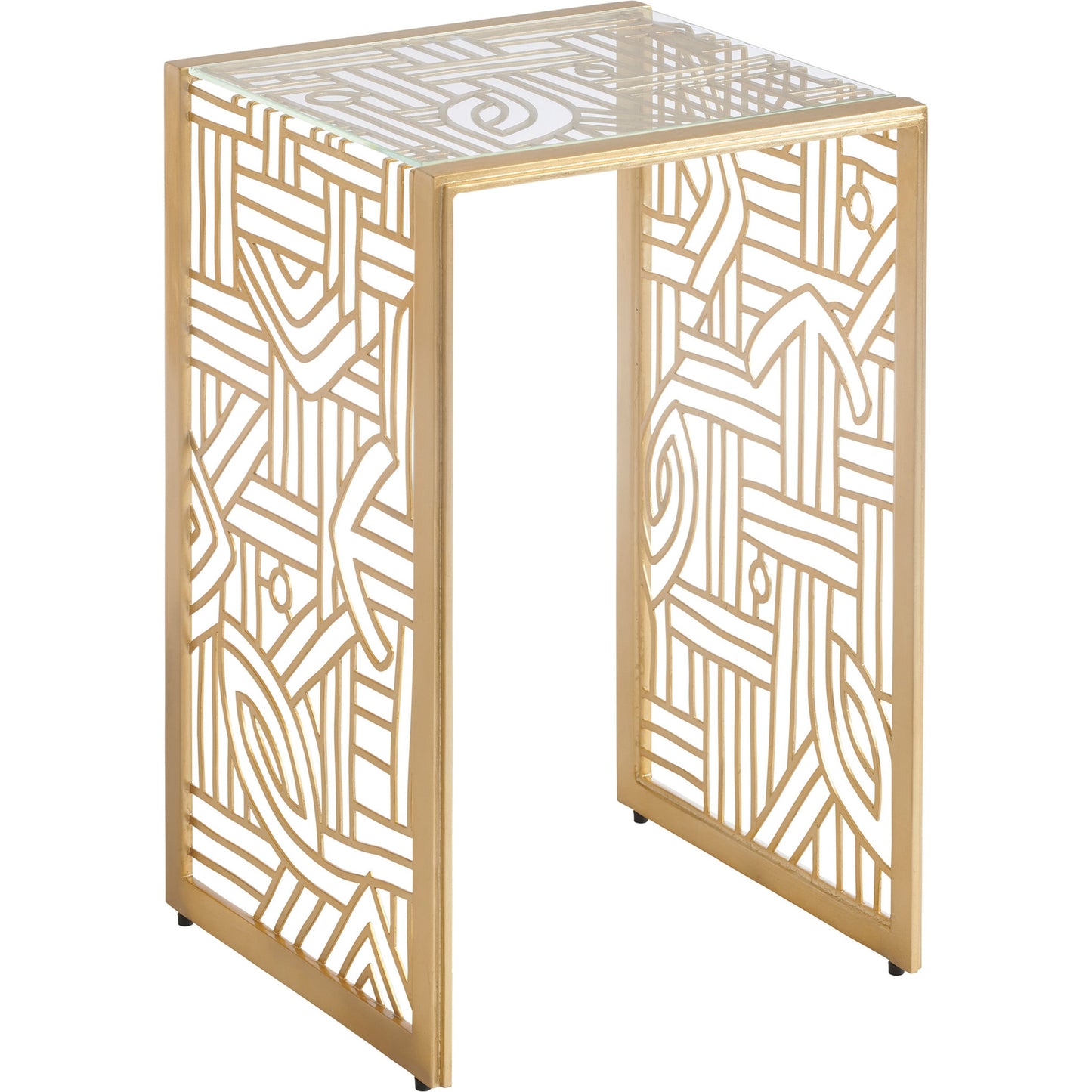 001 SI-1823540 | Primary Silo | Redford Accent Table by Tommy Bahama Home in gold. Made from unique in a modern style.