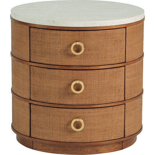 Banning Raffia Lamp Table by Tommy Bahama Home. Made from unique in a transitional style.