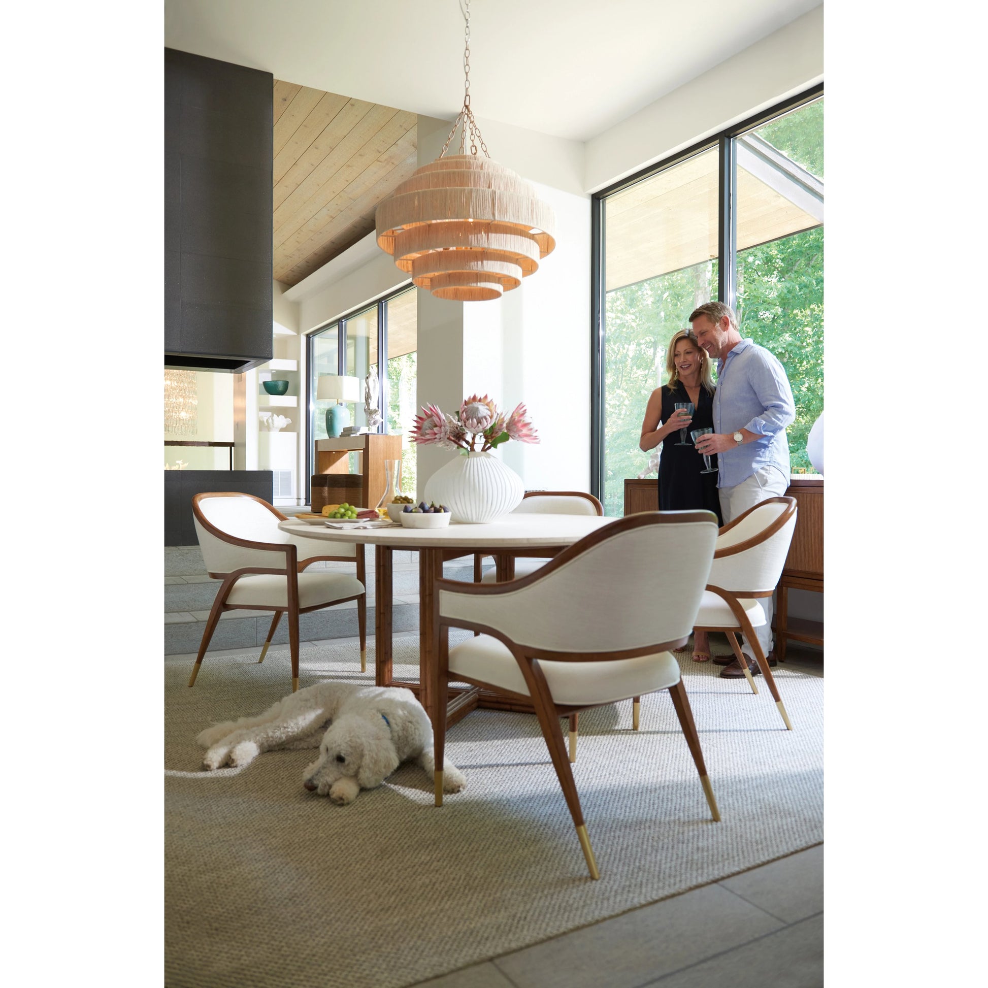 Arcadia Breakfast Table by Tommy Bahama Home in anticato. Made from unique in a transitional style.