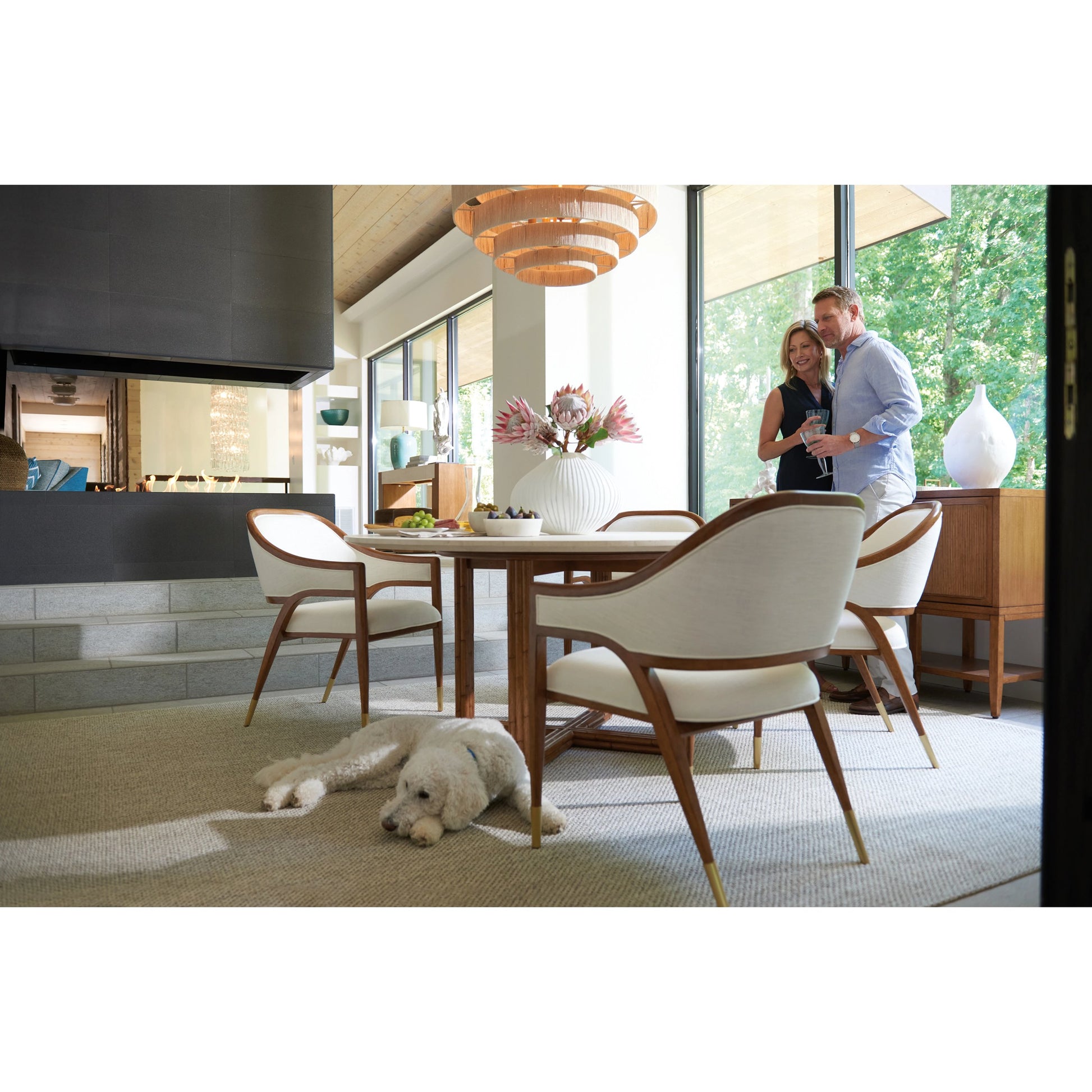 Arcadia Breakfast Table by Tommy Bahama Home in anticato. Made from unique in a transitional style.