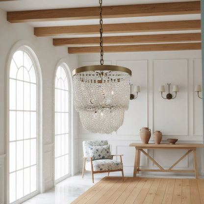 Solaire 6-LT Pendant by Varaluz in bronze. Made from steel, crystal in a unique style.