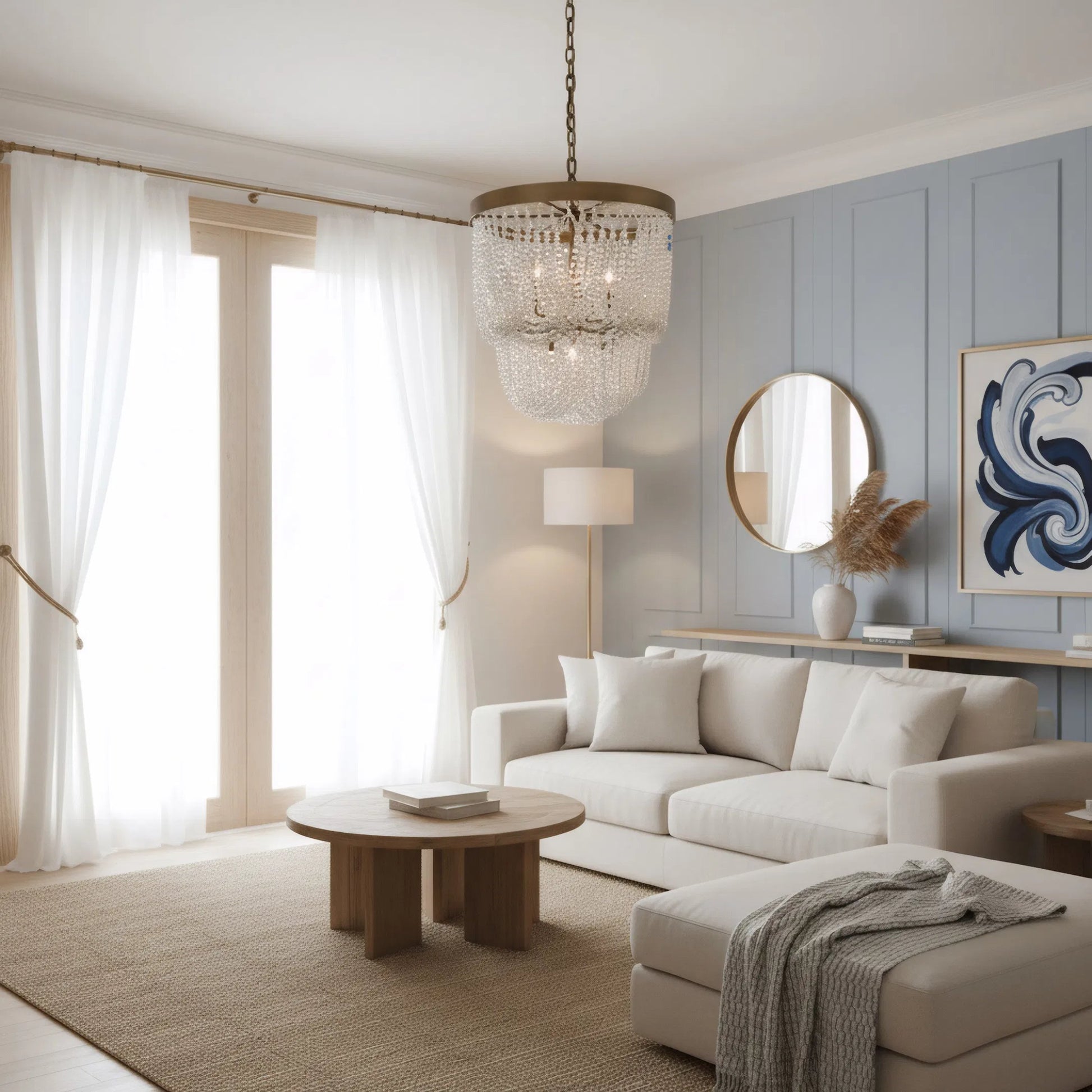 Solaire 6-LT Pendant by Varaluz in bronze. Made from steel, crystal in a unique style.