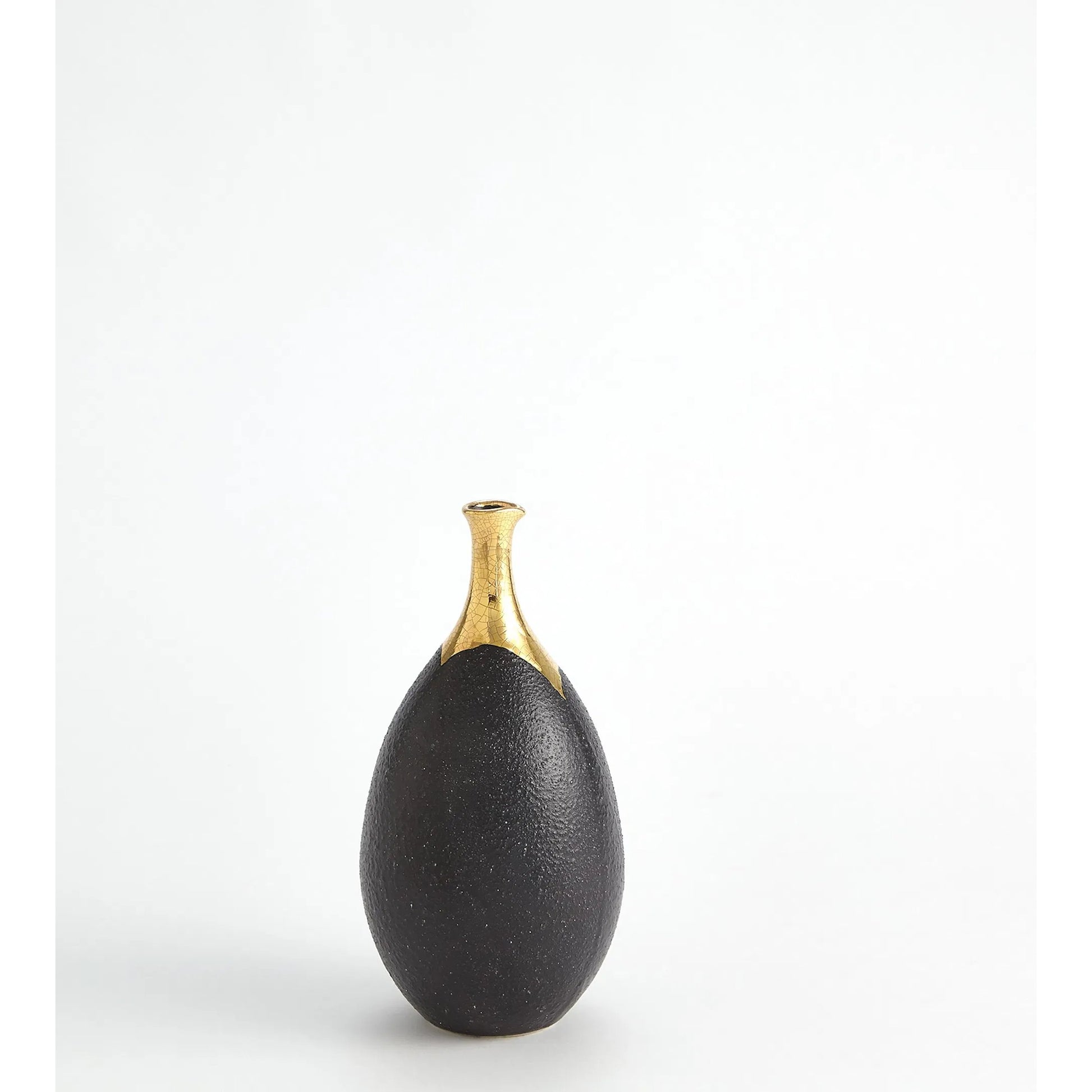 Dipped Golden Crackle/Black Slender Vase by Global Views in black and gold. Made from unique in a modern style.
