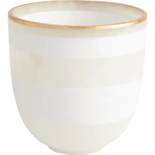 Striped Alabaster Bowl by Global Views in white. Made from unique in a unique style.