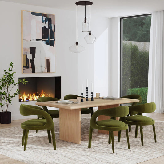 Halmstad Dining Table by Butler Specialty Company in light brown. Made from mdf, mindi solids, mindi veneer in a unique style.