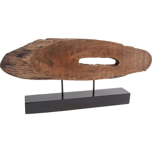 Yeadon I Shaped Oval Wood Object by Mercana in brown. Made from unique in a modern style.