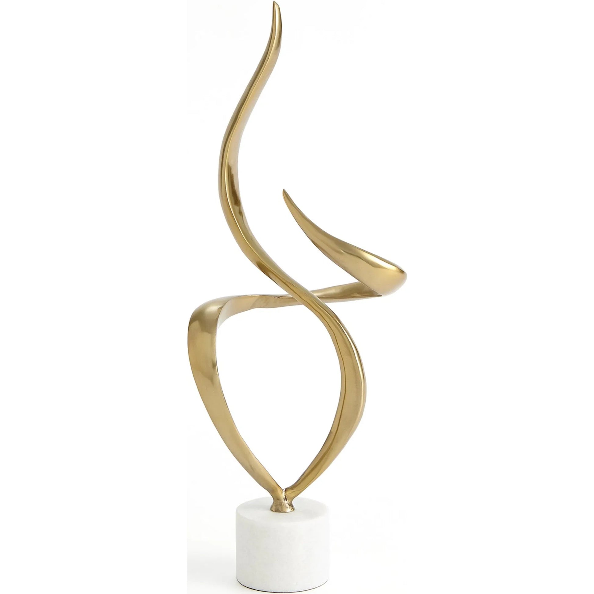 Swirl Metal Sculpture by Global Views in brass and marble. Made from unique in a transitional style.