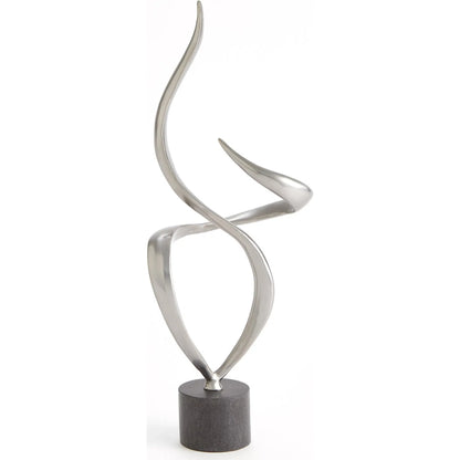 Swirl Metal Sculpture by Global Views in brass and marble. Made from unique in a transitional style.