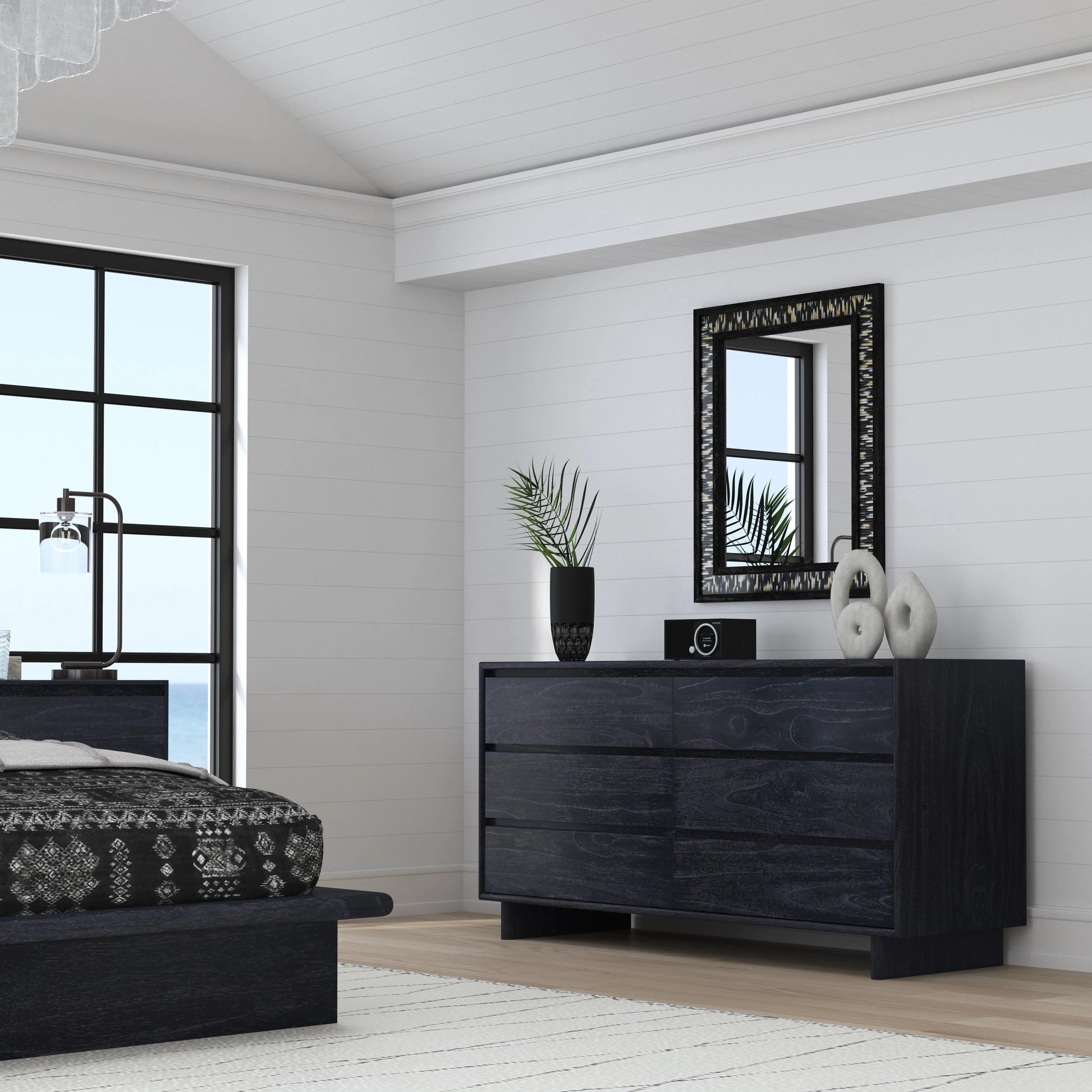 Halmstad Dresser by Butler Specialty Company in black. Made from mdf, mindi wood, mindi veneer in a modern style.