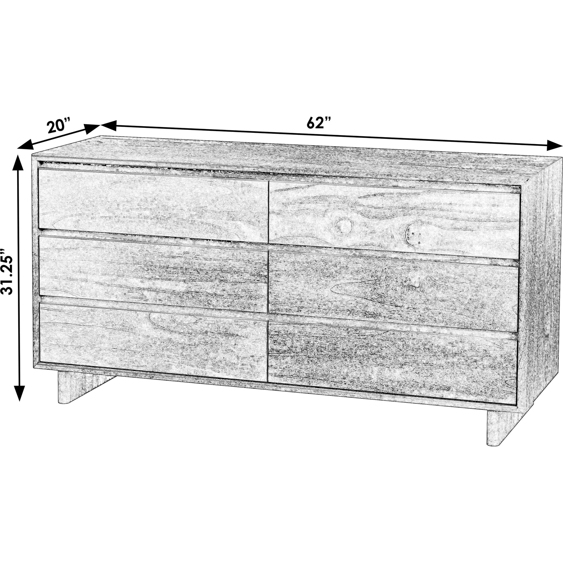 Halmstad Dresser by Butler Specialty Company in black. Made from mdf, mindi wood, mindi veneer in a modern style.