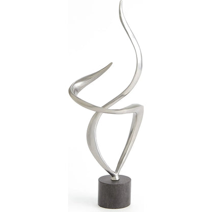Swirl Metal Sculpture by Global Views in brass and marble. Made from unique in a transitional style.