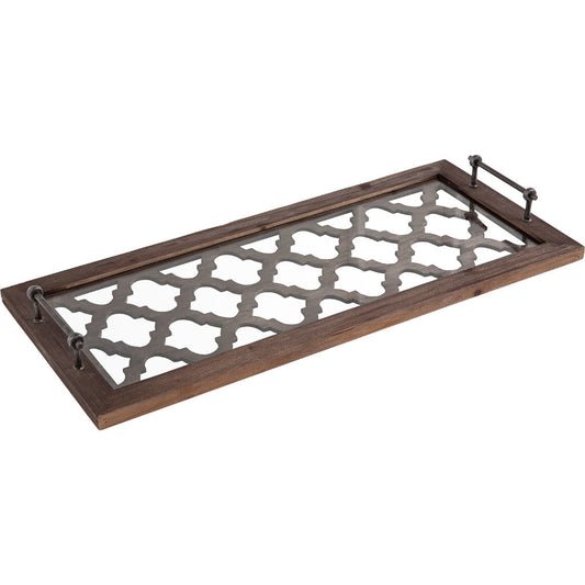 Stotonic Wood W Top Rectangular Serving Tray by Mercana in brown. Made from unique in a modern style.
