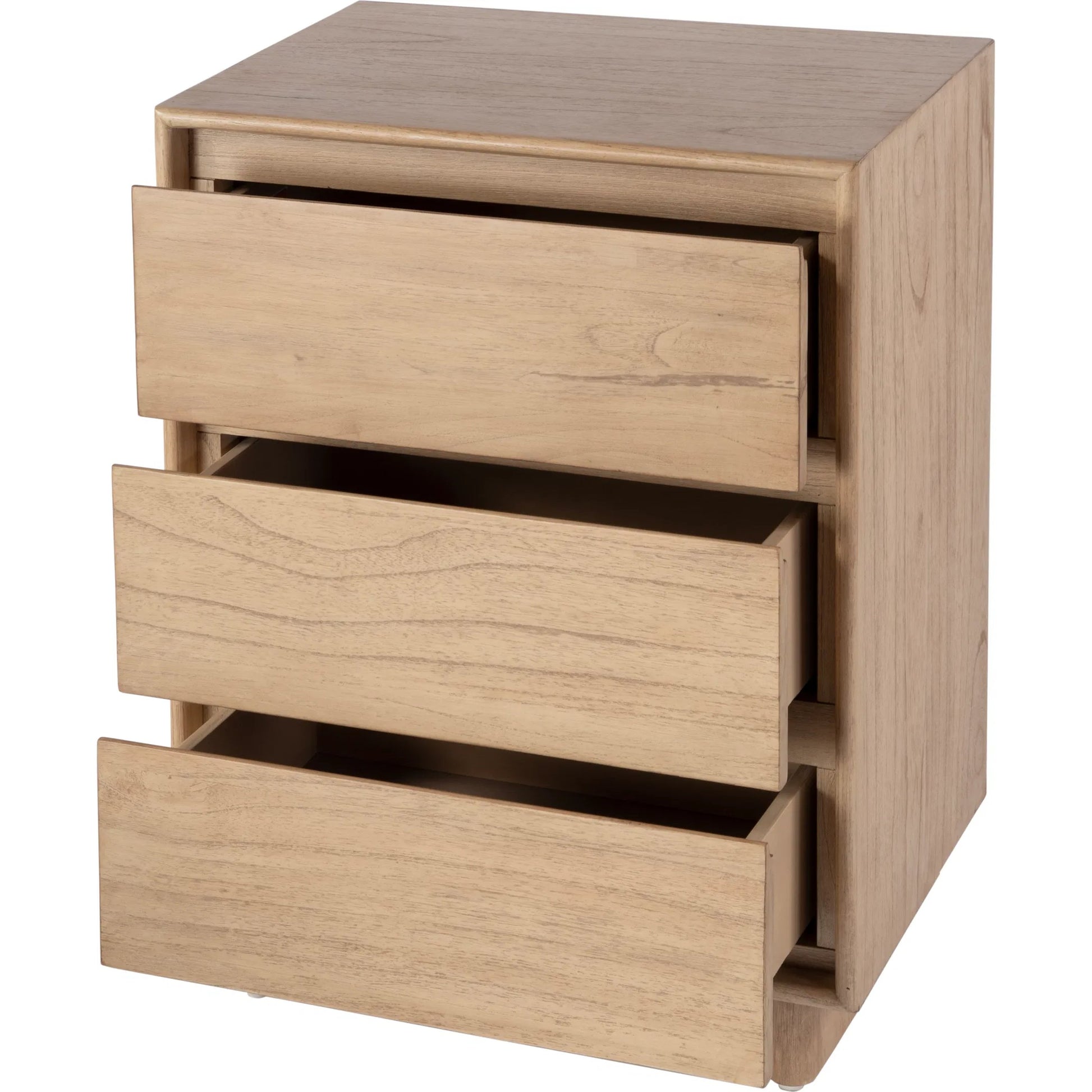 Halmstad 3 Drawer Narrow Nightstand by Butler Specialty Company in light brown. Made from mdf: 50%, mindi wood: 40%, mindi veneers: 10% in a unique style.